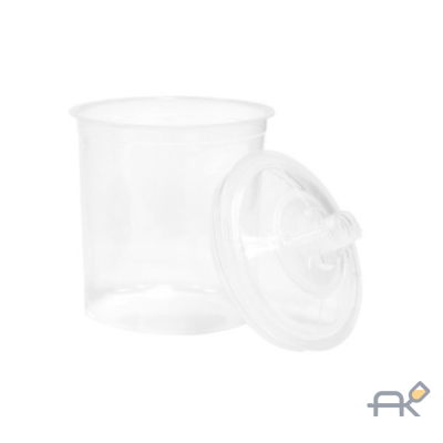 Одноразовый пластиковый бачок с крышкой 600 мл (596600)